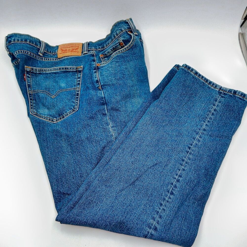LEVIs 505 Straight Regular Fit Jeans Blue Denim 100% Cotton Men's 42 x 32